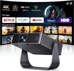 Draadloze mini beamer met autofocus en 360° draaibare voet — thumbnail 1