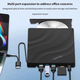 Externe DVD Brander - CD Writer Reader - Data Archiveren - USB 3.0 Type-C - 8x Snelheid - Zwart — thumbnail 2