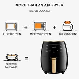 Airfryer 6L - Heteluchtfriteuse Oven - Gezond Koken - Intelligent Touchscreen - 6 Liter - Zwart — thumbnail 2