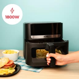 Airfryer Heetluchtfriteuse - Gezond Frituren - Snelle Maaltijden Bereiden - Dubbel Verwarmingssysteem - 8 Liter Capaciteit - Zwart — thumbnail 5