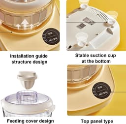 Deegmixer - Kneedmachine Keuken - Zelf Deeg Maken - Zuignap Basis Stabiliteit - 2 liter inhoud - Wit — thumbnail 4