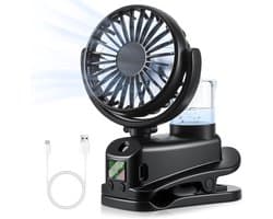longziming -Bureauventilator Met Nebelfunctie - Draagbare Air Cooler Met Verstuiver - USB Clip Ventilator - 4 Snelheidsstanden - Geruisarme Werking Voor Comfort - Ideaal Voor Kantoor Auto En Camping - 1 Stuk — afbeelding 1