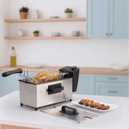 Olie Friteuse - Frituurpan - Lekkere Snacks - Koude Zone Technologie - 4 Liter Capaciteit - Grijs — thumbnail 4