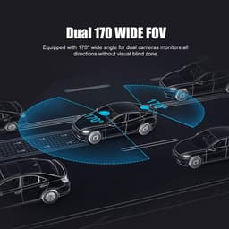 Dailygoods - 3-Kanaals Dashcam met 1080P Voor- en Achtercamera — thumbnail 4