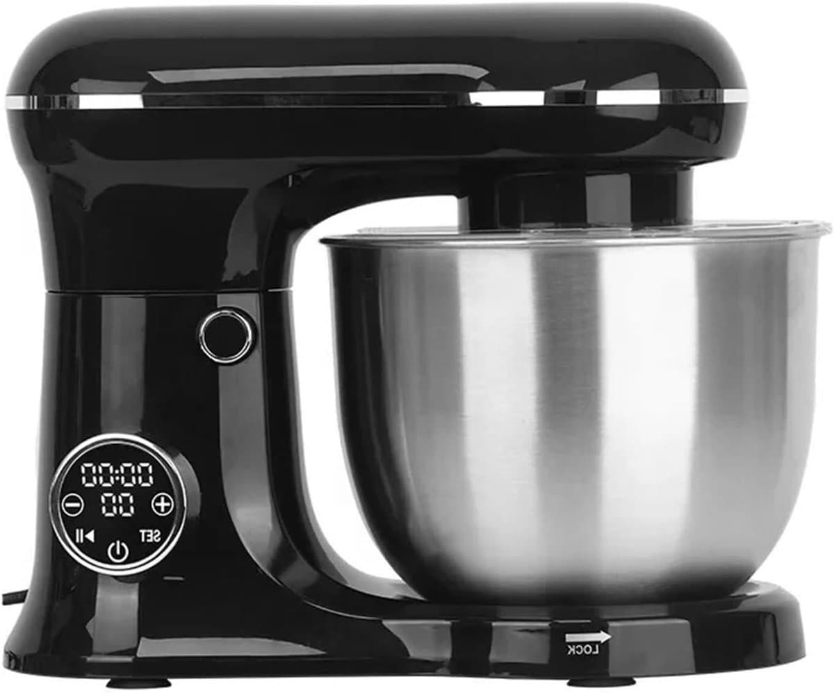 Keukenmixer - Voedselmixer Chef - Bakken en Koken - Kantelkopontwerp - 5.5L Kom - Zwart met LCD — afbeelding 1