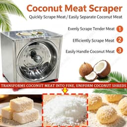 Elektrische Kokosrasp - Kokosverwerker Keuken - Snel Vlees Raspen - Ovaal Rasp Opzetstuk - 50 Kg Per Uur - Zilver — thumbnail 5