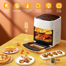 5-in-1 Digitale Airfryer en Oven - 15L - 1400W - Olievrij Bakken - LED-Scherm - Voor Gezinnen & Studenten - zwart — thumbnail 3