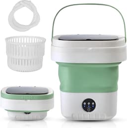 Miniwasmachine - Draagbare Wasmachine - Kleding Reinigen - Opvouwbaar Ontwerp - 12 Liter - Groen — thumbnail 1