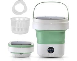 Miniwasmachine - Draagbare Wasmachine - Kleding Reinigen - Opvouwbaar Ontwerp - 12 Liter - Groen