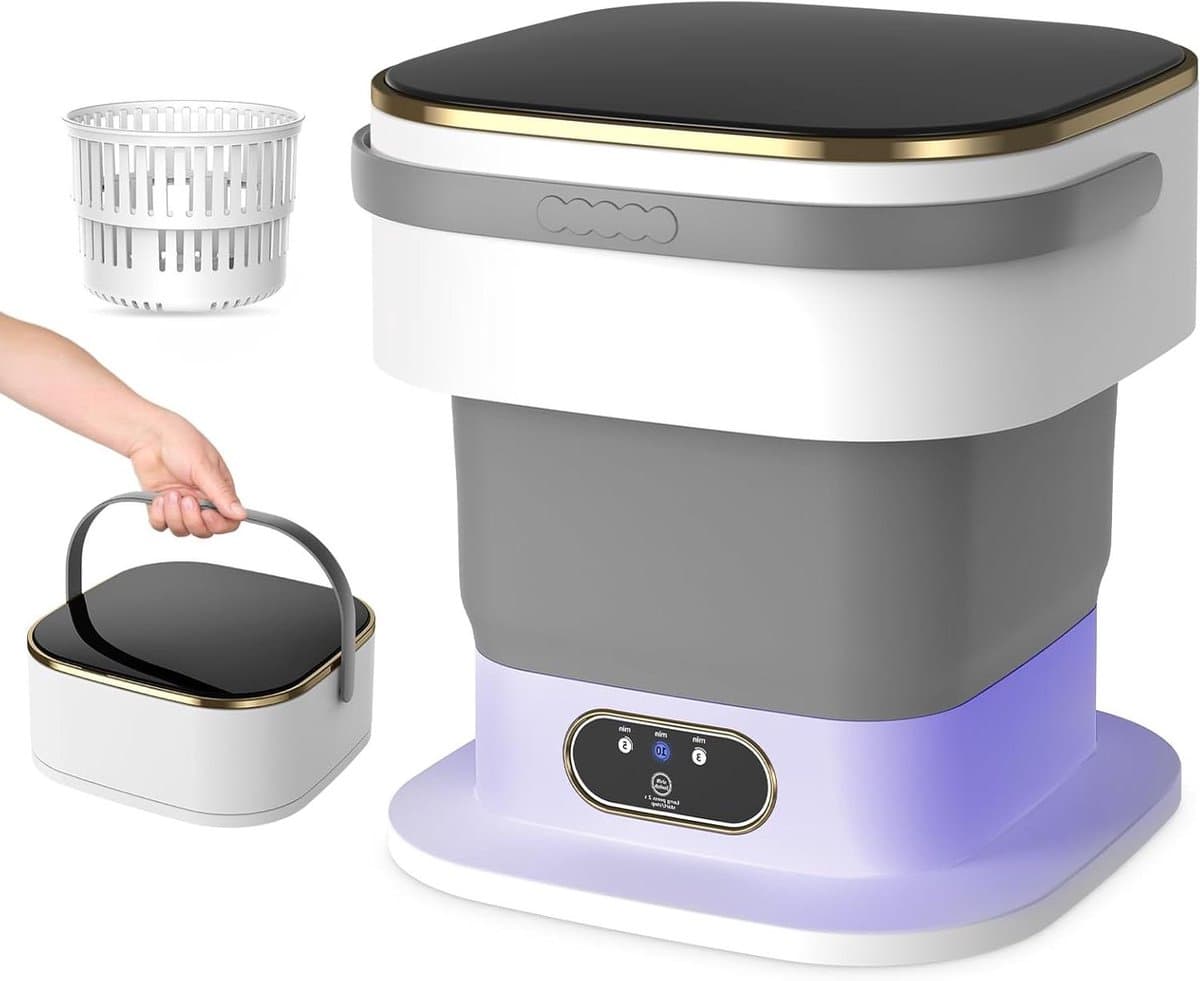 Mini Wasmachine met Centrifuge - Voor Kleine Wasgoed - Meerdere Programma's - camping — afbeelding 1