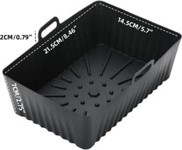 Siliconen bakvormen voor de airfryer - 2-delige set, hittebestendig, antiaanbaklaag, herbruikbaar (zwart) — thumbnail 2