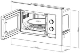 Inbouw Magnetron Zwart 20 Liter - Compacte Oven voor Inbouwmontage — thumbnail 5