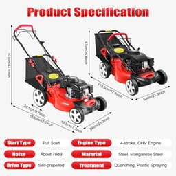 Solidchoice - Benzine Grasmaaier met 51 cm Snijbreedte — thumbnail 2