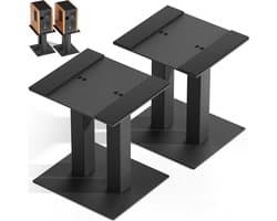 Set van 2 Universele Metalen Speakerstands voor Kantoor, Geschikt voor Computer en Boekenkast, Tot 13kg (Groot)