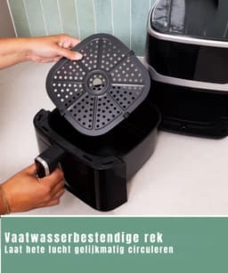 RUX® Mini Airfryer - Kleine Friteuse - Frituese - met Tefloncoating - 2,5L- Zwart - 32cm x 25cm x 31cm; 3 kg — thumbnail 6