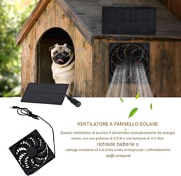 Zonne Ventilator - Lucht Circulatie - Kippenhok Ventileren - Plug-and-play Installatie - 35 x 14 x 35 cm - Zwart — thumbnail 4