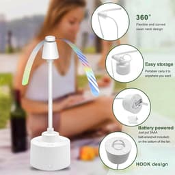 Draagbare vliegenvanger met ventilator, volledig automatisch vliegenvangapparaat, kan gebruikt worden als vliegenval voor op de eettafel buiten, stille vliegenval voor thuisgebruik - 2 stuks - wit — thumbnail 5