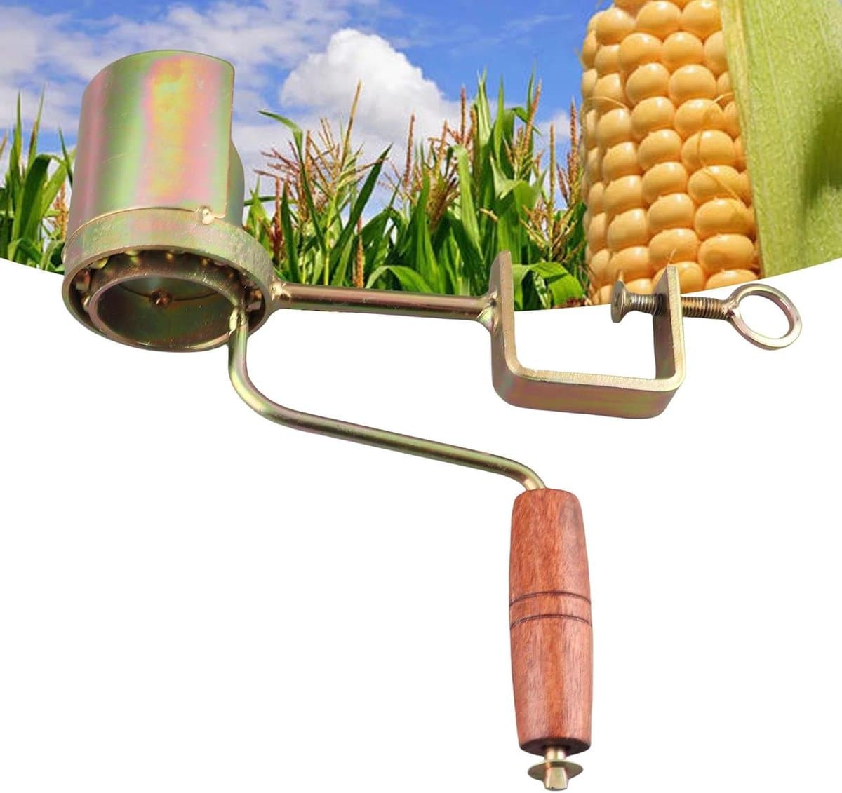 Maïs Ontsteelmachine - Maïs Schillen - Maïs Bereiden - Hand Crank Bediening - 480g - Zilver — afbeelding 1