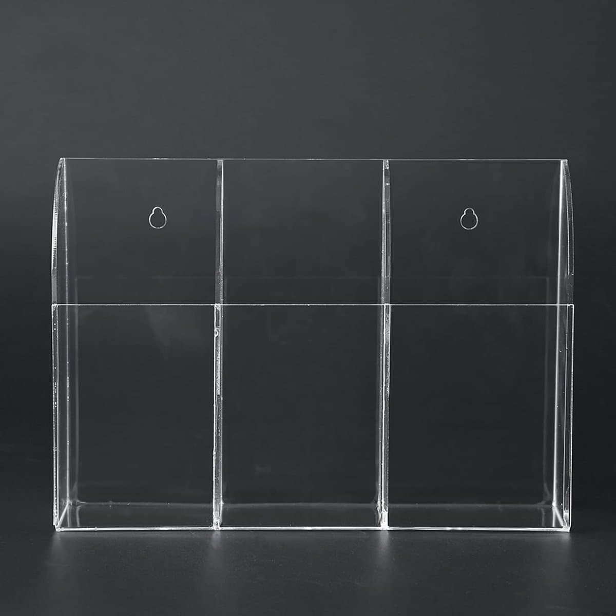 Transparante Acryl Houder voor Afstandsbediening - Muurbevestiging, Opberging en Organisatie voor TV, Airco en Meer (3 Vakken) — afbeelding 1