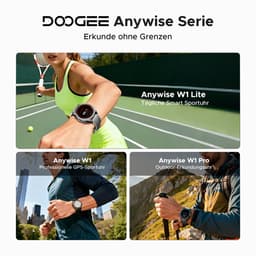 Anywise W1 Lite Smartwatch - Smartwatch Heren - Smartwatch Dames - 2026 Model - 1.43 HD AMOLED Touchscreen - Stappenteller - Hartslagmeter - Saturatiemeter (SpO2) - Bluetooth Oproepen - IOS & Android - Screenprotector - Titaniumkleur — thumbnail 4