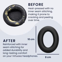 kwmobile 2x oorkussens geschikt voor Sennheiser Accentum Plus - Earpads voor koptelefoon in zwart — thumbnail 5