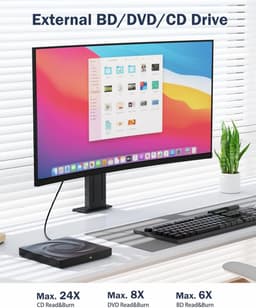 Externe schijf - Optisch station - Films kijken - USB 3.0 Type-C - 14.5 cm - Zwart — thumbnail 4