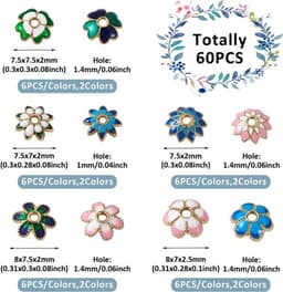 60 stuks vergulde bloemvormige emaille kralenkappen voor sieraden maken, ideaal voor het afwerken van kralen met een stijlvolle en duurzame uitstraling — thumbnail 3