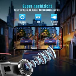 KAD® Dual Dashcam voor Auto - 4k Dashcam - Draadloos met Wi-Fi & App - Zwart - ‎ 4cm x 10cm x 5cm — thumbnail 4