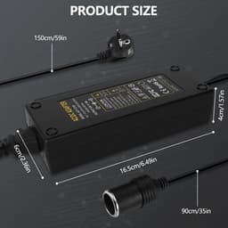 Auto Stroomadapter - Omvormer Transformator - Koelbox Bandenpomp - 120W 10A - 240V naar 12V — thumbnail 2