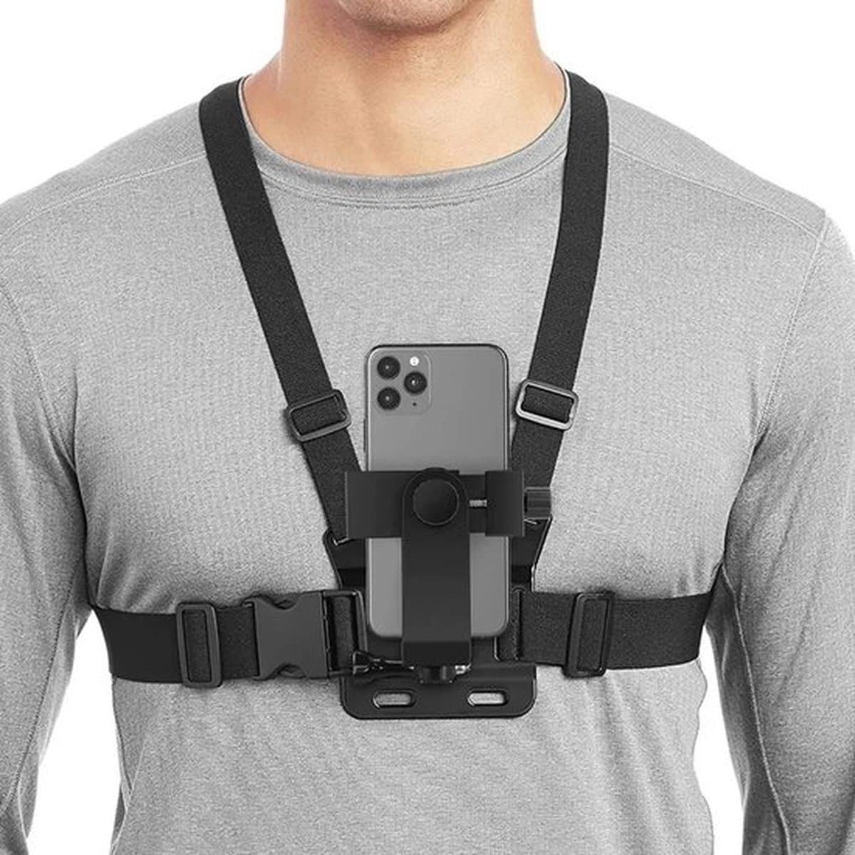 Verstelbare Sporttelefoonborstband Voor Het Moeiteloos Vastleggen Van Stabiele, Vloeiende Beelden, Sporttelefoonborstband Voor First-person-opnames, Ideaal Voor Outdoor Vloggen, Fietsen, Skiën En Andere Buitenactiviteiten — afbeelding 1