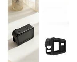 Geschikt voor DJI Action5 Pro beschermhoes, uitbreidingsframe voor sportcamera, beschermhoes, accessoires, waterdichte behuizing, duikbehuizing, beschermhoes, afneembaar ontwerp, ventilatieopeningen, schokbestendig (zwart)