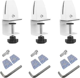 Set van 3 verwijderbare bureauschermclips van witte aluminiumlegering voor eenvoudige bevestiging en optimale bureauverdeling — thumbnail 1