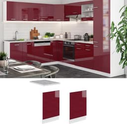 Vaatwasser Paneel 45 cm Hoogglans Bordeaux Rood/Wit voor Keukenserie R-Line — thumbnail 3