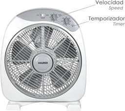 Krachtige Boxventilator 30 cm - 3 Snelheden & Timer - Stille Ventilator voor Hitte — thumbnail 2