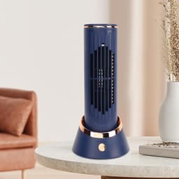 Bladeless Torenventilator - Stille Ventilator - Persoonlijke Koeling - 3 Snelheden Instelbaar - 30x15x15cm - Blauw — thumbnail 2