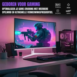 YOR® Gaming Monitor 240hz - Gaming Monitor - Wit - ‎‎18cm x 62cm x 45cm — thumbnail 2