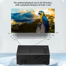 Allecto - PUSOKEI Mini Projector - 1920x1080p Full HD Draagbare Beamer met 6000 Lumen en Ingebouwde Speaker — thumbnail 2