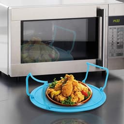Allecto - Magnetron Trays Rack - Multifunctionele Plastic Stoomrek - Geschikt voor Magnetron en Kookplaat - Blauw - Keukenaccessoires - Ruimtebespa... — thumbnail 5