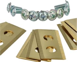 Reservemessen Grasmaaier - Snijbladen Robotmaaier - Gazon Onderhoud - Titanium Gecoat - 9 Stuks - Goud — thumbnail 3