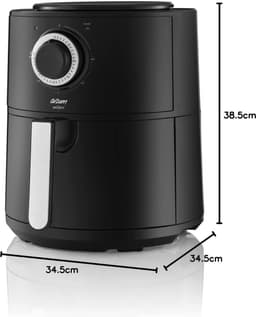 Airfryer - Hete Lucht Oven - Gezond Koken - Instelbare Temperatuur - 4 Liter Capaciteit - Zilver Zwart — thumbnail 2