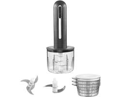 Elektrische Keukenhakker - Mini Hakmachine Groente - Maaltijden Voorbereiden - Draadloos Oplaadbaar - 400 ml - Zwart