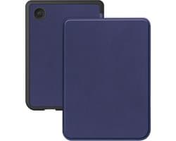 Hoes Geschikt voor Kobo Clara BW Hoesje Bookcase Cover Hoes - Hoesje Geschikt voor Kobo Clara BW Hoes Cover Case - Donkerblauw