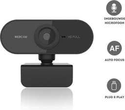 Webcam Full HD - 1080p - Webcam Met Microfoon - USB - Autofocus - Thuiswerken - Webcam voor PC - Zwart - Windows & Mac — thumbnail 5