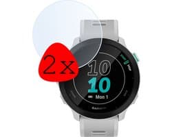 Screenprotector - 2 Stuks Geschikt voor Garmin Forerunner 55 - Extra Sterk - Tempered Glass - Gehard Glas - Beschermglas Screen Cover - Bescherm Protector voor Smartwatch