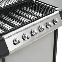 vidaXL Gasbarbecue met 6 kookzones roestvrij staal zilverkleurig — thumbnail 4