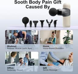 SnelShoppen - Mini Massage Gun - Draagbare Diepe Weefsel Percussie Spier Massager - Elektrische Sport Massager met 6 Massagekoppen en 4 Snelheden - Id — thumbnail 5