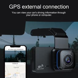 1296P Dash Cam voor en achter dubbele lens Dashcam WiFi GPS in auto camera Dashboard Camera met 64 GB SD-kaart, nachtzicht, Full HD, Loop opname, 140 groothoek, APP-bediening, 3 inch IPS-scherm, Max — thumbnail 2
