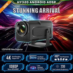 Mini Keystone Projector - Smart 1080P Draagbare Home Cinema Projector met WiFi 6, BT 5.0, 180° draaifunctie, 230 ANSI pixels, Bluetooth Projector voor telefoon, pc, laptop, PS5, HDMI, USB — thumbnail 3