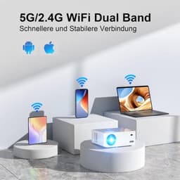 Draagbare beamer - 15.000 Lux 5G WiFi Native 1080P video thuisbioscoop projector - smartphone PC Xbox PS5 laptop tv-stick Beamer — thumbnail 3