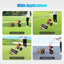 Benzine Veegmachine - Motorbezem - Opritten Reinigen - 60 cm Werkbreedte - 43 CC - Rood — thumbnail 4